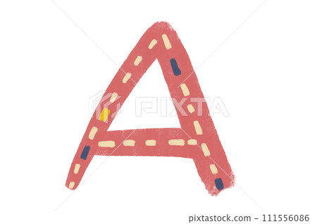 可愛字母字母 A 的手寫插圖 111556086