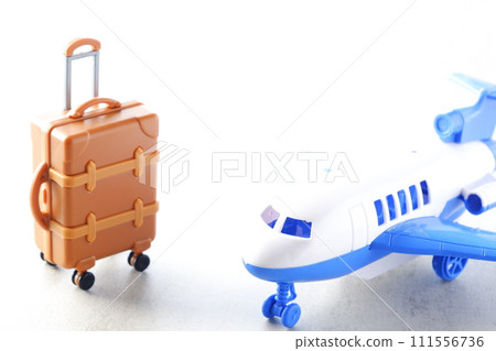 帶著飛機和行李箱（手提箱）旅行的圖片 111556736