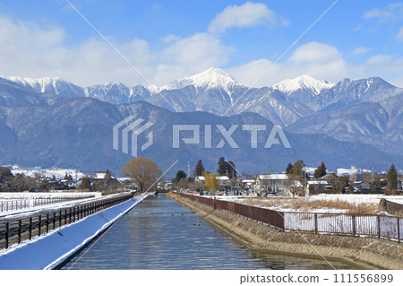 Azumino in winter, Hida Mountains and the Northern Alps Azumino in winter, Hida Mountains and the Northern Alps 111556899
