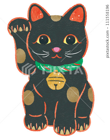"Amulet for money troubles" A lucky black beckoning cat with its right hand raised. "Amulet for money troubles" A lucky black beckoning cat with its right hand raised. 111558196