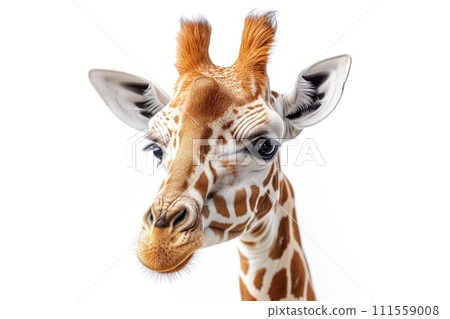 giraffe on white background 111559008