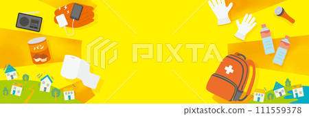 Disaster prevention goods template background 111559378