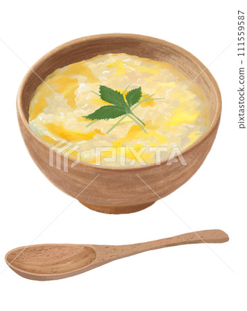 木匙稀飯（雞蛋粥和三葉） 111559587