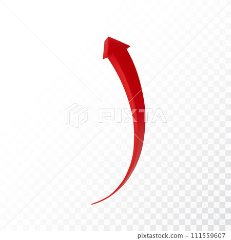 Realistic 3d Detailed Red Arrow on transparent background. Vector illustration for your graphic design. Eps 10 Realistic 3d Detailed Red Arrow on transparent background. Vector illustration for your graphic design. Eps 10 111559607