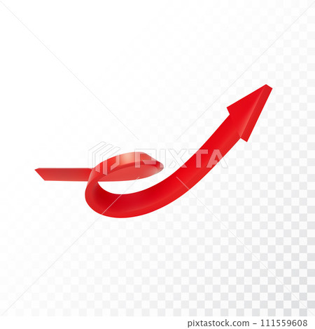 Realistic 3d Detailed Red Arrow on transparent background. Vector illustration for your graphic design. Eps 10 Realistic 3d Detailed Red Arrow on transparent background. Vector illustration for your graphic design. Eps 10 111559608