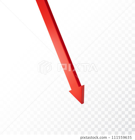 Realistic 3d Detailed Red Arrow on transparent background. Vector illustration for your graphic design. Eps 10 Realistic 3d Detailed Red Arrow on transparent background. Vector illustration for your graphic design. Eps 10 111559635