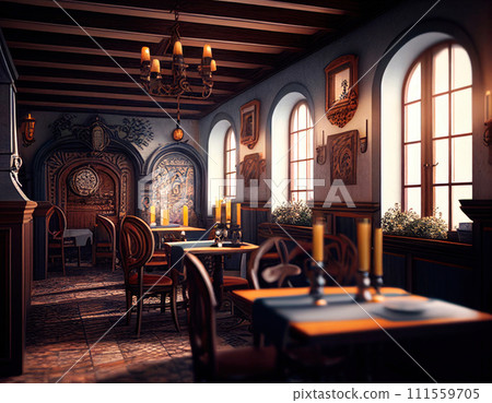 interior in a German restaurant 111559705