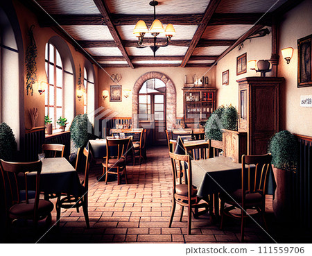 interior in a German restaurant 111559706