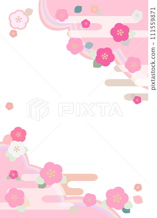 Japanese style floral background, frame Japanese style floral background, frame 111559871