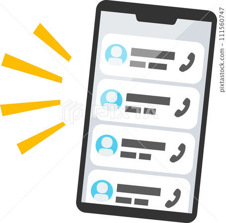 Smartphone displaying a large number of incoming call notifications 111560747