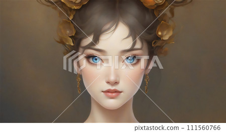 Blue-eyed woman AI image 111560766