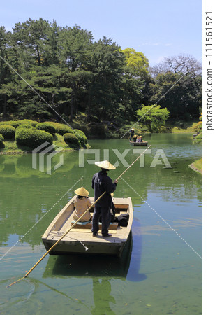 Two vessels of the south lake tour of Ritsurin Park Two vessels of the south lake tour of Ritsurin Park 111561521