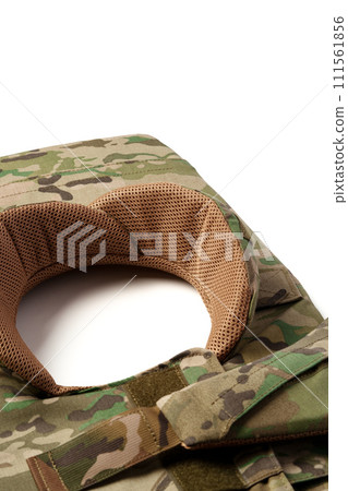 Tactical neck protection module isolated on white 111561856