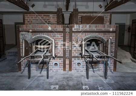 Dachau, Germany - Oven in the crematorium at the Dachau concentration camp for burning dead 111562224