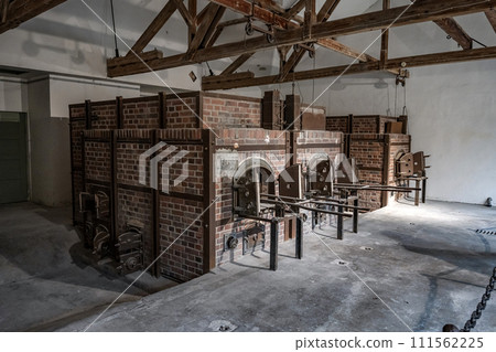 Dachau, Germany - Oven in the crematorium at the Dachau concentration camp for burning dead 111562225