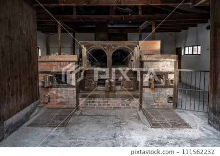 Dachau, Germany - Oven in the crematorium at the Dachau concentration camp for burning dead 111562232