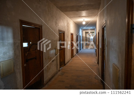Dachau camp, the first concentration camp in Germany during World War II, historic buildings prison cells Dachau camp, the first concentration camp in Germany during World War II, historic buildings prison cells 111562241