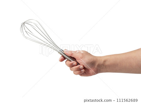 Male hand holding a whisk Male hand holding a whisk 111562689