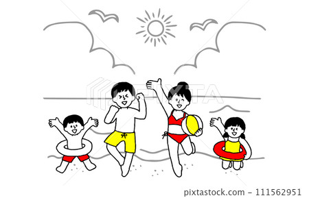 夏天一家人去游泳 111562951