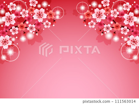 pink, glitter, cherry blossom, background, illustration, cute, flower, spring, horizontal 111563014