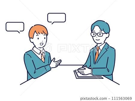 男學生訪問老師的向量圖 男學生訪問老師的向量圖 111563069