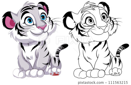 Adorable Tiger Cub Illustration Adorable Tiger Cub Illustration 111563215