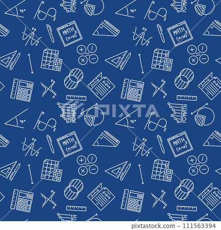 Mathematics blue simple pattern - Algebra Education vector seamless background Mathematics blue simple pattern - Algebra Education vector seamless background 111563394
