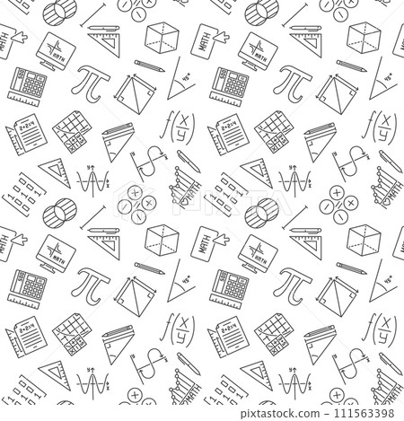 Mathematics Education outline seamless pattern - Math vector background Mathematics Education outline seamless pattern - Math vector background 111563398