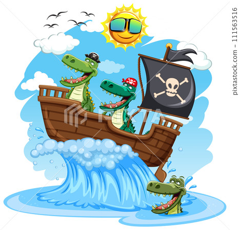 Pirate Crocodiles Sailing the High Seas Pirate Crocodiles Sailing the High Seas 111563516