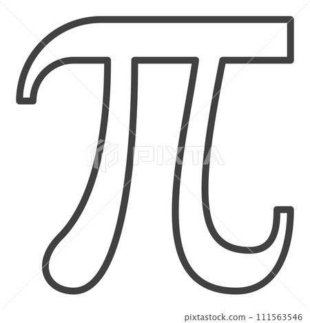Pi Symbol vector Math concept thin line icon or sign Pi Symbol vector Math concept thin line icon or sign 111563546