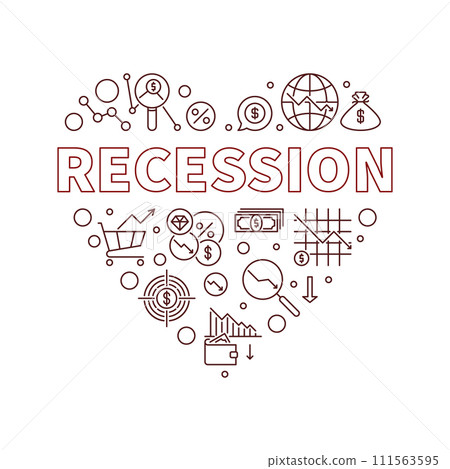 Recession Heart vector banner - Economic Crisis illustration Recession Heart vector banner - Economic Crisis illustration 111563595