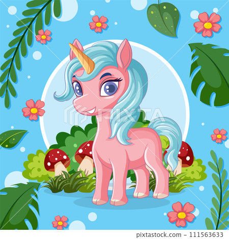 Magical Unicorn in Enchanted Forest 111563633