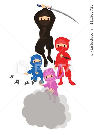 A family of four dressed as ninjas 111563723