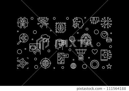 Innovation concept dark outline horizontal banner - vector AI illustration Innovation concept dark outline horizontal banner - vector AI illustration 111564188