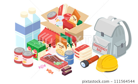 防災用品等距插圖集 111564544