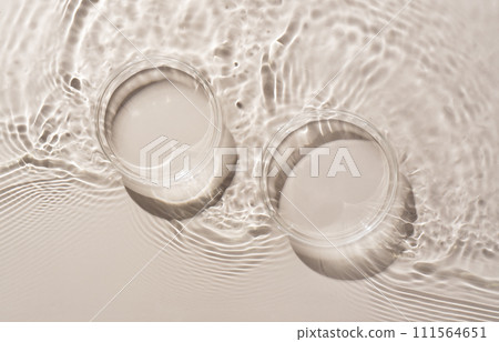 水面背景上的兩個培養皿 111564651