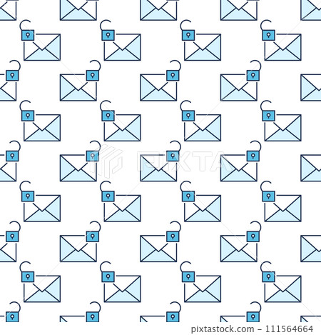 Open Padlock and Envelope vector colored seamless pattern Open Padlock and Envelope vector colored seamless pattern 111564664