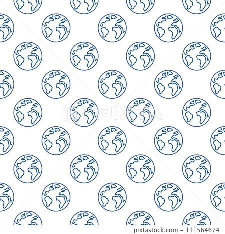 Earth Globe vector concept line seamless pattern 111564674