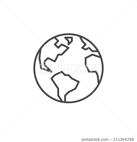 Earth vector World concept round line icon or sign Earth vector World concept round line icon or sign 111564789