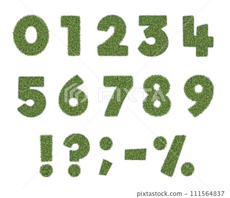 numbers with green grass texture realistic vector numbers with green grass texture realistic vector 111564837