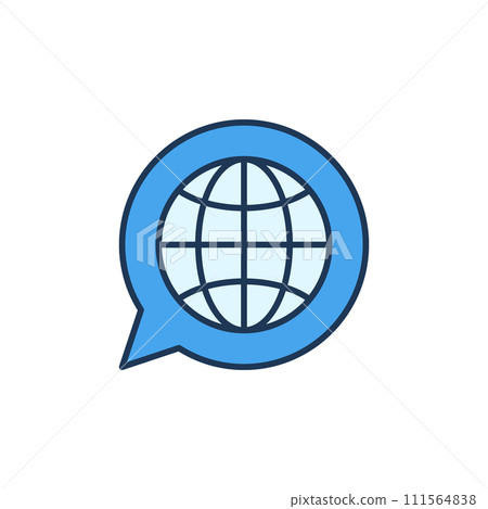 Globe inside Speech Bubble vector concept colored icon Globe inside Speech Bubble vector concept colored icon 111564838