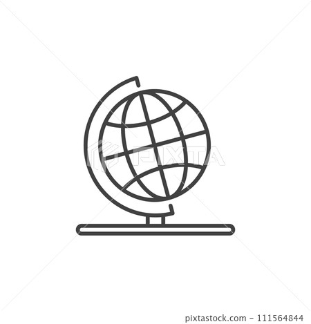 Globe on Stand vector concept linear icon or sign 111564844