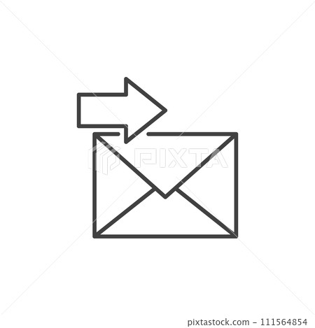 Arrow and Envelope vector Email Forward concept line icon 111564854