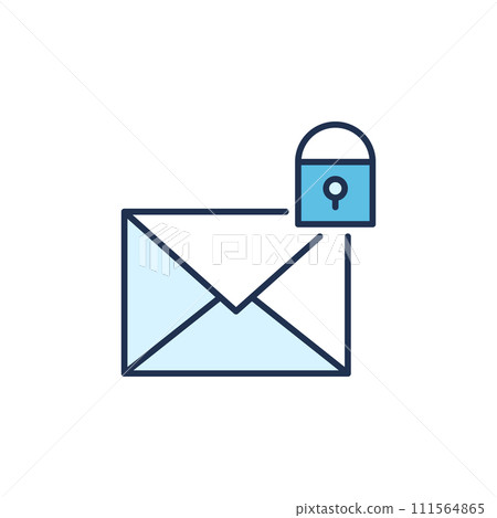 Close Padlock and Envelope vector Email Locked concept colored icon 111564865