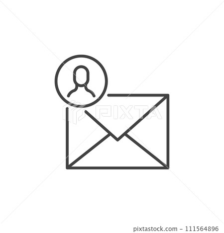 Envelope and circle with Man vector Email concept linear icon Envelope and circle with Man vector Email concept linear icon 111564896