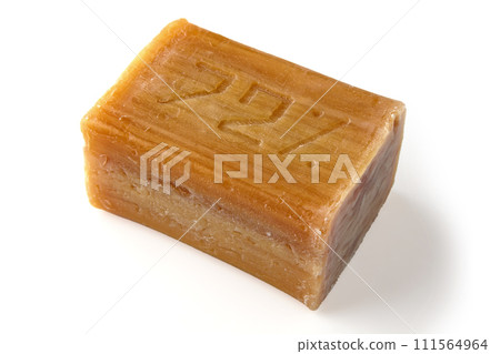 Natural laundry soap made from fat isolated on white background Natural laundry soap made from fat isolated on white background 111564964