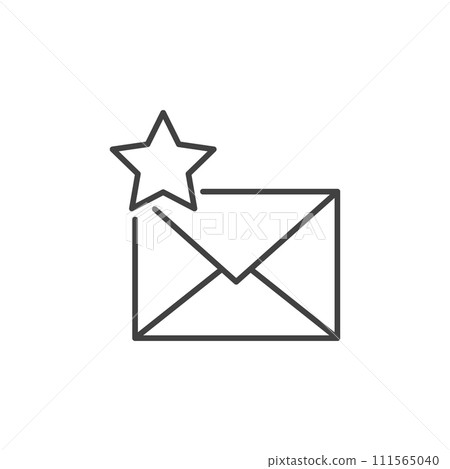 Envelope with Star vector Email Favorite concept thin line icon Envelope with Star vector Email Favorite concept thin line icon 111565040