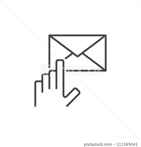 Hand with Envelope vector Email concept outline icon Hand with Envelope vector Email concept outline icon 111565041