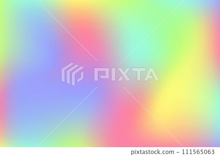 Holographic gradient textured background. Noisy light rainbow gradation. Soft colors grainy foil. Abstract blurred fluid wallpaper. Vector. 111565063