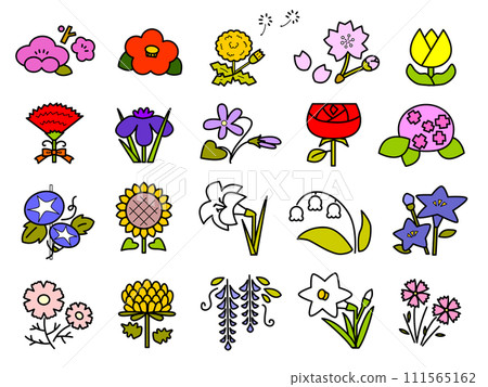 Cute flower material set/color Cute flower material set/color 111565162